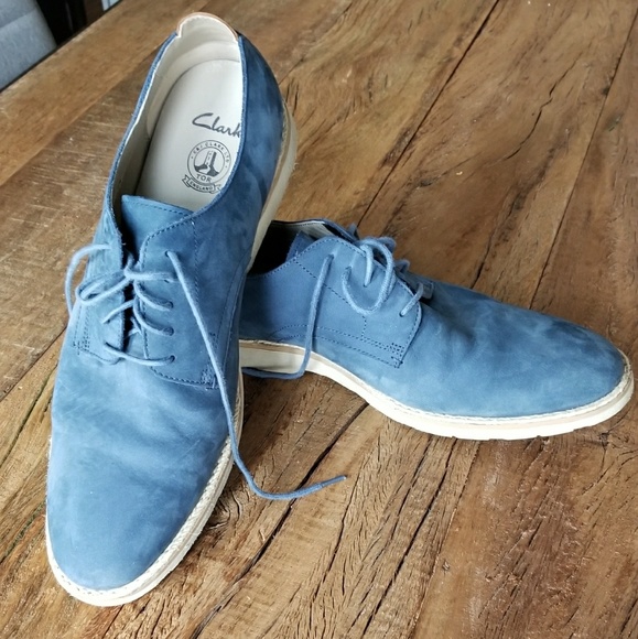 clarks blue suede shoes